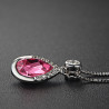 Rosé Crystal Teardrop Necklace - 925 Sterling Silver