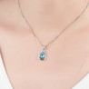 Rosé Crystal Teardrop Necklace - 925 Sterling Silver
