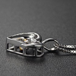 Crystal Heart Pendant 925 Sterling Silver