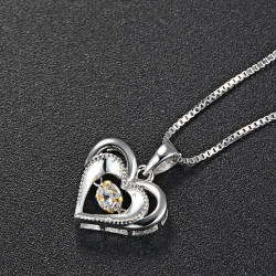 Crystal Heart Pendant 925 Sterling Silver