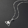 Geometric Pearl Triangle Necklace - 925 Sterling Silver