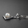 Geometric Pearl Triangle Necklace - 925 Sterling Silver