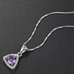 Royal Tri Halo Pendant - Sterling Silver 925