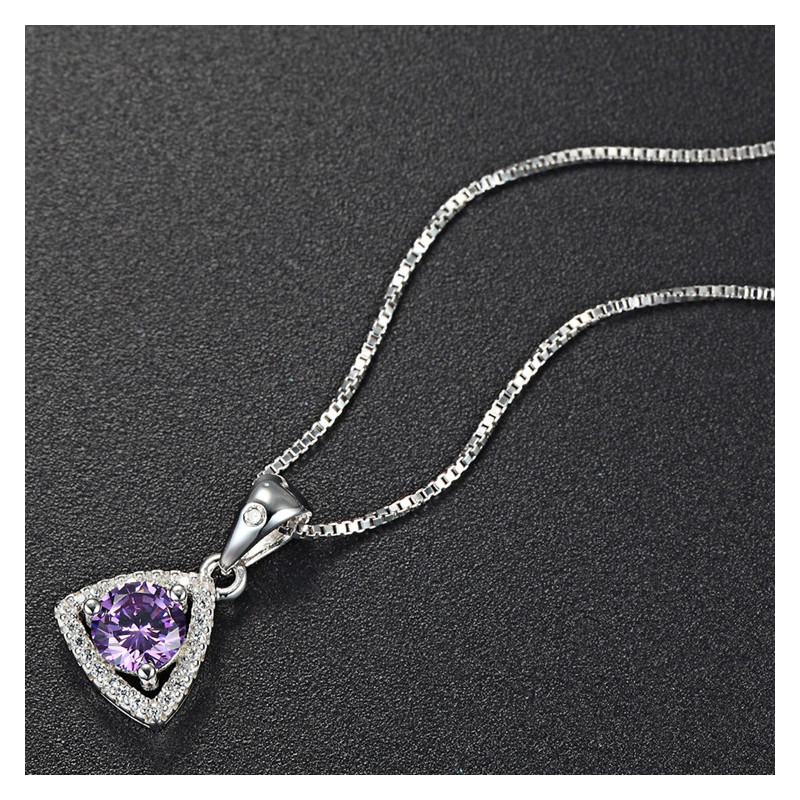 Royal Tri Halo Pendant - Sterling Silver 925