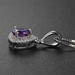 Royal Tri Halo Pendant - Sterling Silver 925