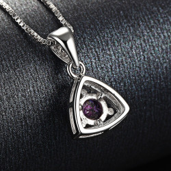 Royal Tri Halo Pendant - Sterling Silver 925