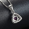 Royal Tri Halo Pendant - Sterling Silver 925