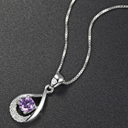 Violet Swirl Pave Pendant - 925 Sterling Silver