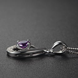 Violet Swirl Pave Pendant - 925 Sterling Silver