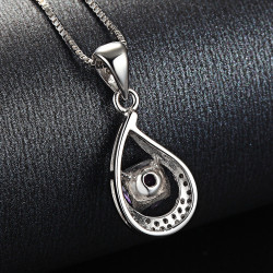 Violet Swirl Pave Pendant - 925 Sterling Silver