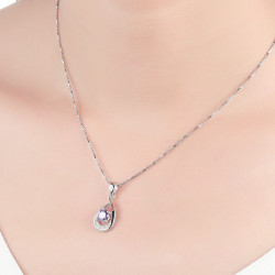 Violet Swirl Pave Pendant - 925 Sterling Silver