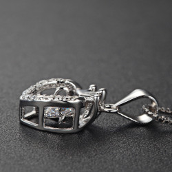Queen Crown Heart Necklace - 925 Sterling Silver
