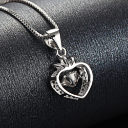 Queen Crown Heart Necklace - 925 Sterling Silver