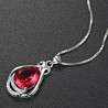 Crimson Drop Necklace - 925 Sterling Silver Pave Swirl