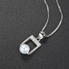 Minimal Pearl Bar Pendant - 925 Sterling Silver