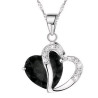 Double Heart Ruby Pendant - Love Heart Crystal Necklace