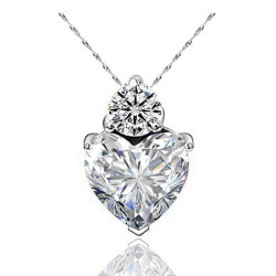 Royal Love Heart Necklace - Red Heart with Clear Crown