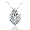 Royal Love Heart Necklace - Red Heart with Clear Crown